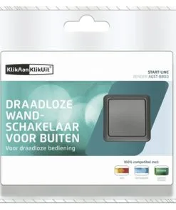 KLIKAANKLIKUIT® Draadloze Wandschakelaar Voor Buiten Enkel AGST-8800 Antraciet -Binnenverlichting Verkoopwinkel DV 8 6195246 02 4c NL 20170914185300