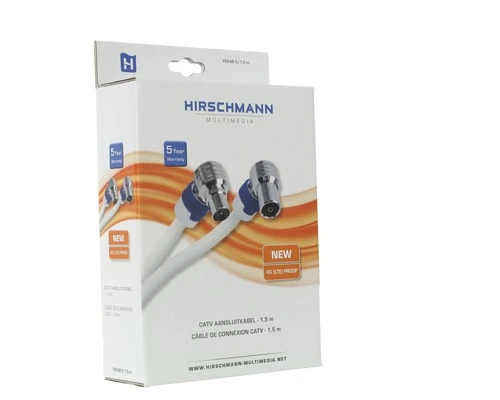 HIRSCHMANN Coax Aansluitkabel FEKAB 5 Wit 1,5 Meter 2 HIRSCHMANN Coax Aansluitkabel FEKAB 5 Wit 1,5 Meter - Afbeelding 2