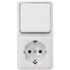 ROTH LANGE Opbouw Combinatie Wandcontactdoos RA + Wisselschakelaar Polarwit