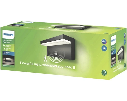 PHILIPS LED Buitenlamp Bustan Met Sensor Antraciet 3 PHILIPS LED Buitenlamp Bustan Met Sensor Antraciet - Afbeelding 3