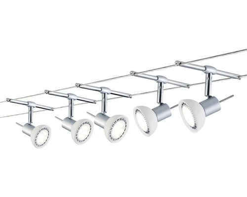 PAULMANN Kabelsysteem Sheela Met 5 Spots Chroom Mat (zonder Verlichtingsmiddel) 2 PAULMANN Kabelsysteem Sheela Met 5 Spots Chroom Mat (zonder Verlichtingsmiddel) - Afbeelding 2