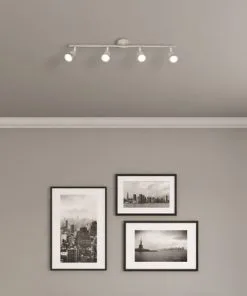 LED Spot 4-lichts Nikkel