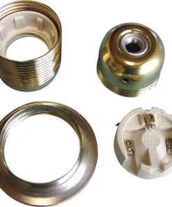 Fitting E27 Messing Met Schroefdraad En Schroefring