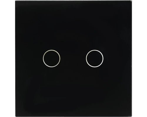 ONE TWO TOUCH Glaspaneel Dubbel Voor Touch Schakelmateriaal Zwart 1 ONE TWO TOUCH Glaspaneel Dubbel Voor Touch Schakelmateriaal Zwart