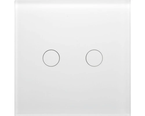 ONE TWO TOUCH Glaspaneel Dubbel Voor Touch Schakelmateriaal Wit 1 ONE TWO TOUCH Glaspaneel Dubbel Voor Touch Schakelmateriaal Wit