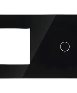ONE TWO TOUCH Glaspaneel Combinatie 1x Afdekraam/1x Touch Enkel Zwart