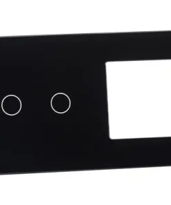 ONE TWO TOUCH Glaspaneel Combinatie 1x Afdekraam/1x Touch Dubbel Zwart