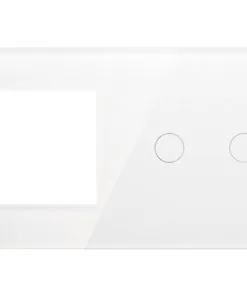 ONE TWO TOUCH Glaspaneel Combinatie 1x Afdekraam/1x Touch Dubbel Wit