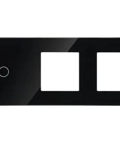 ONE TWO TOUCH Glaspaneel Combinatie 2x Afdekraam/1x Touch Enkel Zwart