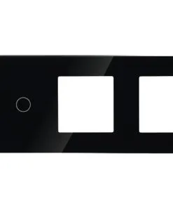 ONE TWO TOUCH Glaspaneel Combinatie 2x Afdekraam/1x Touch Dubbel Zwart