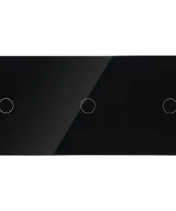 ONE TWO TOUCH Glaspaneel 3x Enkel Voor Touch Schakelmateriaal Zwart
