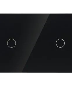 ONE TWO TOUCH Glaspaneel 2x Enkel Voor Touch Schakelmateriaal Zwart
