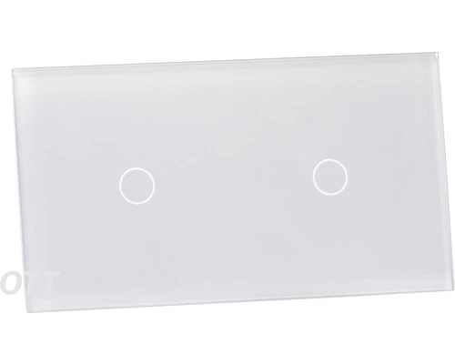 ONE TWO TOUCH Glaspaneel 2x Enkel Voor Touch Schakelmateriaal Wit 2 ONE TWO TOUCH Glaspaneel 2x Enkel Voor Touch Schakelmateriaal Wit - Afbeelding 2