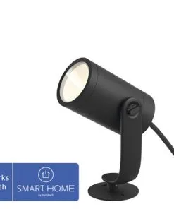 PHILIPS Hue White And Color Ambiance LED Buitenspot Lily Zwart 24V (basisset)