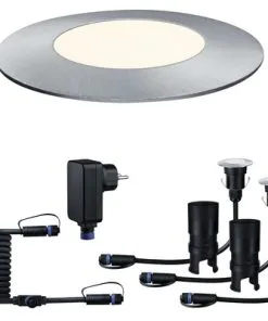 PAULMANN Plug & Shine Grondinbouwspot Floor Mini IP67 24V Zilver (basisset)
