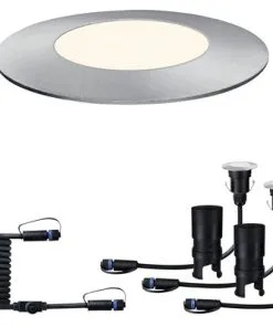 PAULMANN Plug & Shine Grondinbouwspot Floor Mini IP67 24V Zilver (uitbreidingsset)