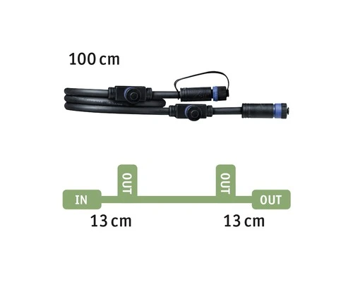 PAULMANN Plug & Shine Aansluitkabel Met 3 Uitgangen IP68 Zwart, 1 Meter 2 PAULMANN Plug & Shine Aansluitkabel Met 3 Uitgangen IP68 Zwart, 1 Meter - Afbeelding 2