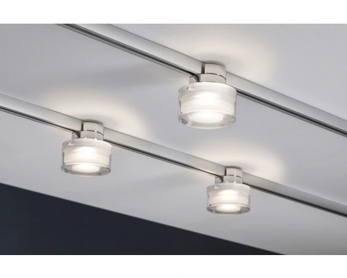 PAULMANN URail LED Plafondlamp Ceiling Topa Dot Chroom Mat Satijnglas/helder 3 PAULMANN URail LED Plafondlamp Ceiling Topa Dot Chroom Mat Satijnglas/helder - Afbeelding 3