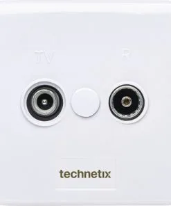 TECHNETIX Coax Wandcontactdoos 2-gats Wit