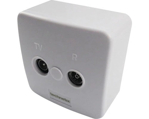 TECHNETIX Coax Wandcontactdoos 2-gats Wit 4 TECHNETIX Coax Wandcontactdoos 2-gats Wit - Afbeelding 4