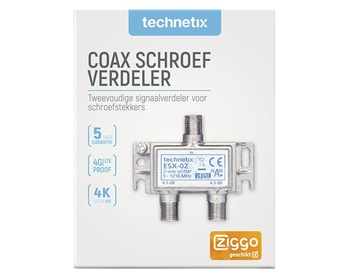 TECHNETIX Coax Schroef Splitter ESX-02 (F-connector) 2 TECHNETIX Coax Schroef Splitter ESX-02 (F-connector) - Afbeelding 2
