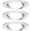 PAULMANN LED Inbouwspot Set Nova Ø 84 Mm Aluminium, 3 Stuks