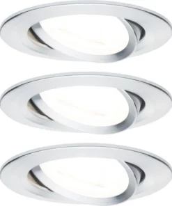 PAULMANN LED Inbouwspot Set Nova Ø 84 Mm Aluminium, 3 Stuks