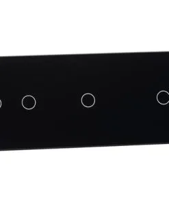 ONE TWO TOUCH Glaspaneel 2x Enkel/1x Dubbel Voor Touch Schakelmateriaal Zwart