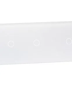 ONE TWO TOUCH Glaspaneel 2x Enkel/1x Dubbel Voor Touch Schakelmateriaal Wit