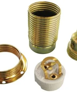 Fitting E14 Messing Met Schroefdraad En Schroefring