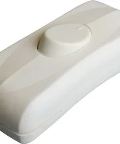 Snoerschakelaar 2-polig Voor Ronde Kabel H03VVH2-F, Wit