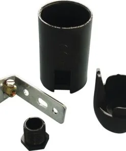 Fitting E14 Haaks Zwart Met Gladde Mantel