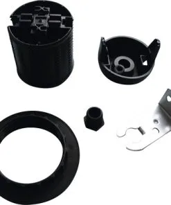 Fitting E27 Haaks Zwart Met Schroefdraad En Schroefring