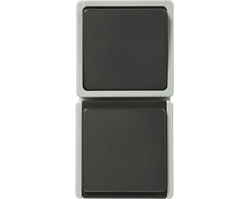 Opbouw Combinatie Wandcontactdoos (wcd) 1-voudig + Wisselschakelaar RA IP54 Lichtgrijs/donkergrijs Spatwaterdicht 1 Opbouw Combinatie Wandcontactdoos (wcd) 1-voudig + Wisselschakelaar RA IP54 Lichtgrijs/donkergrijs Spatwaterdicht