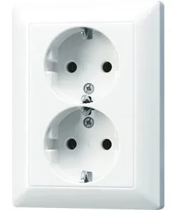 JUNG A500 Wandcontactdoos (wcd) RA 2-voudig Alpine Wit AS 5020 U WW