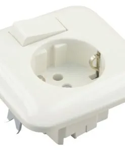 BUSCH-JAEGER SI Inbouw Basiselement Combinatie Wandcontactdoos (wcd) RA 1-voudig + Wisselschakelaar Crème