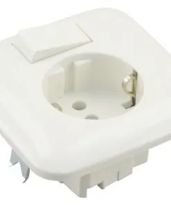 BUSCH-JAEGER Reflex Inbouw Basiselement Combinatie Wandcontactdoos (wcd) RA 1-voudig + Wisselschakelaar Polar Wit
