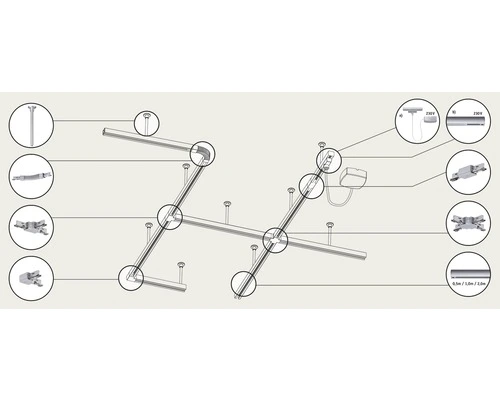 PAULMANN URail Rail 200 Cm Chroom Mat 3 PAULMANN URail Rail 200 Cm Chroom Mat - Afbeelding 3