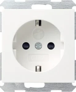 GIRA Standard 55 Inbouw Wandcontactdoos (wcd) RA 1-voudig Met Verhoogde Aanrakingsbescherming Zuiverwit Glans