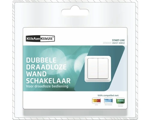 KLIKAANKLIKUIT® Draadloze Dubbele Wandschakelaar AWST-8802 Wit 4 KLIKAANKLIKUIT® Draadloze Dubbele Wandschakelaar AWST-8802 Wit - Afbeelding 4
