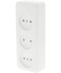Opbouw Wandcontactdoos (wcd) 3-voudig Polar Wit