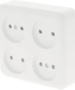 Opbouw Wandcontactdoos (wcd) 4-voudig Vierkant Polar Wit