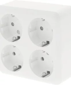 Opbouw Wandcontactdoos (wcd) RA 4-voudig Vierkant Polarwit
