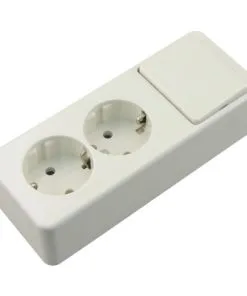 BERKER Opbouw Combinatie Wandcontactdoos (wcd) RA 2-voudig + Wisselschakelaar Polarwit