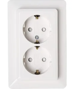 KOPP Milano Inbouw Wandcontactdoos (wcd) Milano RA 2-voudig Met Kinderbeveiliging Wit