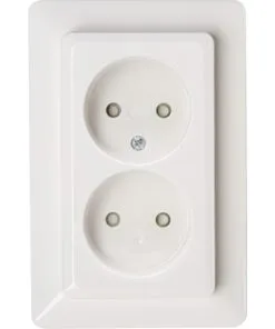 KOPP Milano Inbouw Wandcontactdoos (wcd) 2-voudig Met Kinderbeveiliging Wit