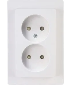 KOPP Paris Inbouw Wandcontactdoos (wcd) 2-voudig Met Verhoogde Aanrakingsbescherming Arctisch Wit