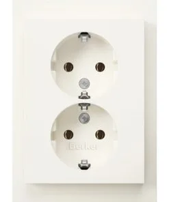 BERKER K1 Inbouw Wandcontactdoos (wcd) RA 2-voudig Polar Wit
