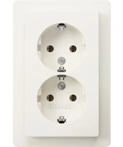 BERKER Q1 Inbouw Wandcontactdoos (wcd) RA 2-voudig Polar Wit