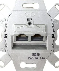 RUTENBECK Inbouwelement Wandcontactdoos RJ45 CAT6 Dubbel